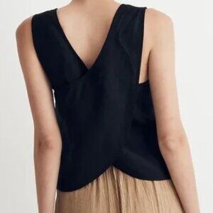 NEW!! NWT Madewell 100% Linen Cross-Back Sleeveless Top